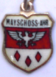 MAYSCHOSS, Germany - Vintage Silver Enamel Travel Shield Charm